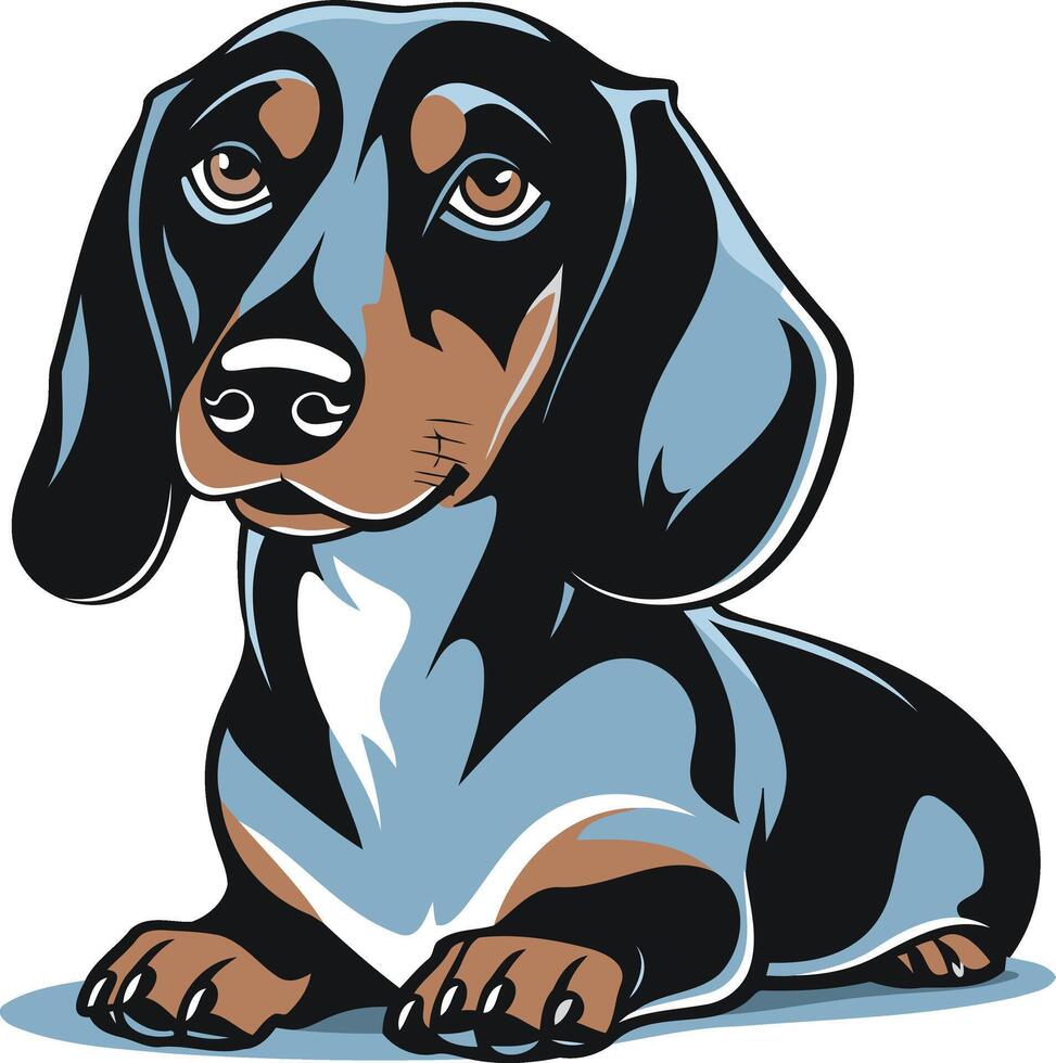 Cartoon Illustration of a Dachshund vector