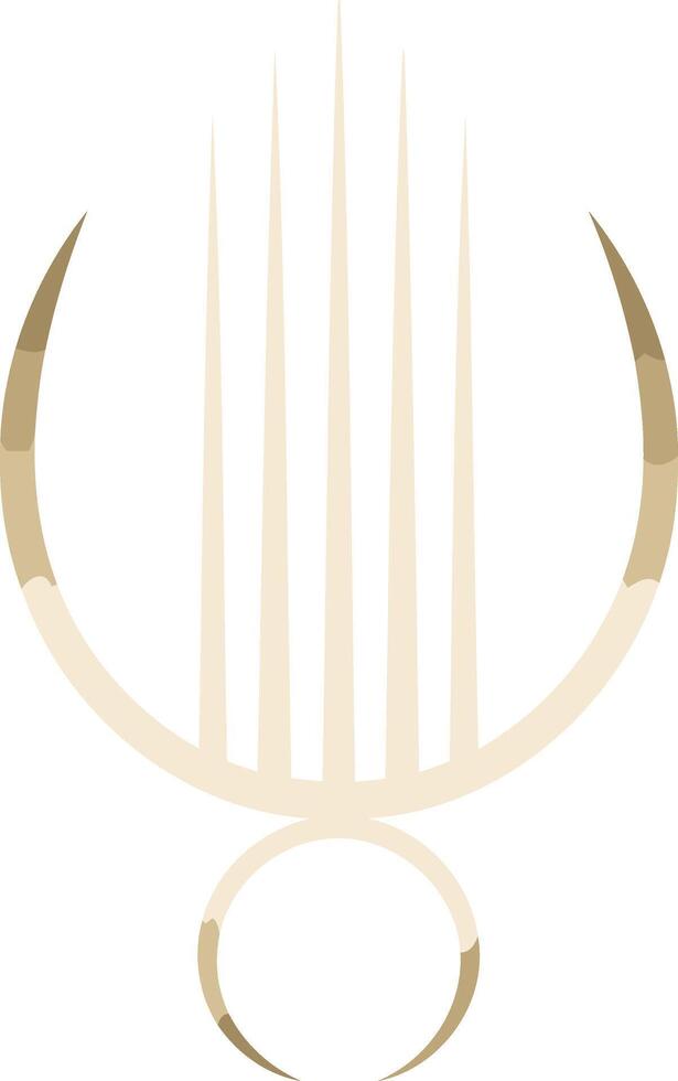 Abstract Golden Symbol with Pointed Lines and Circular Elements vector