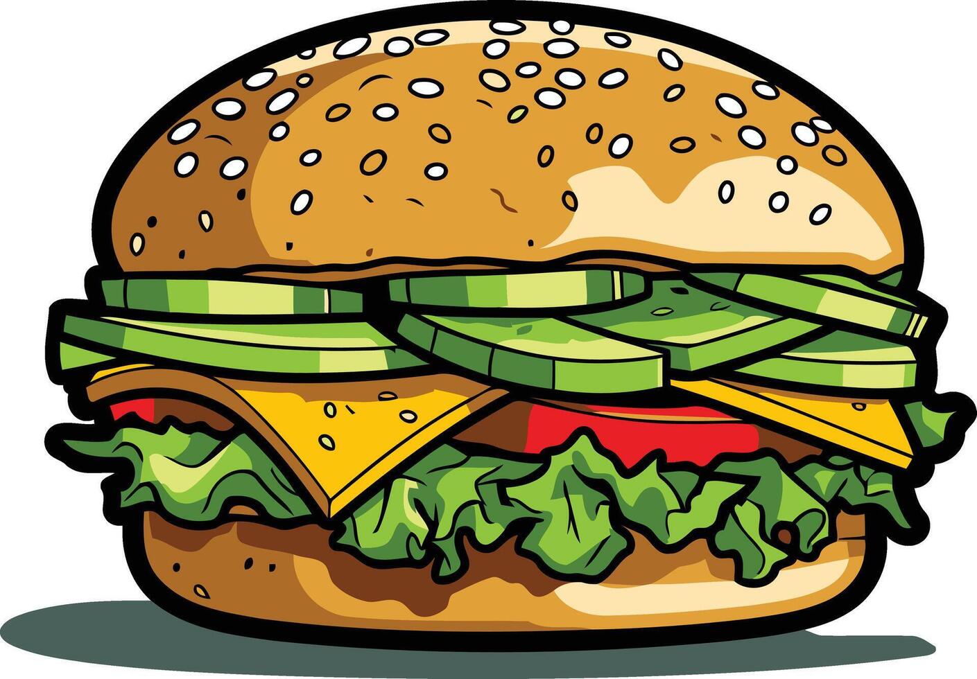 Cartoon Illustration of a Delicious Burger vector