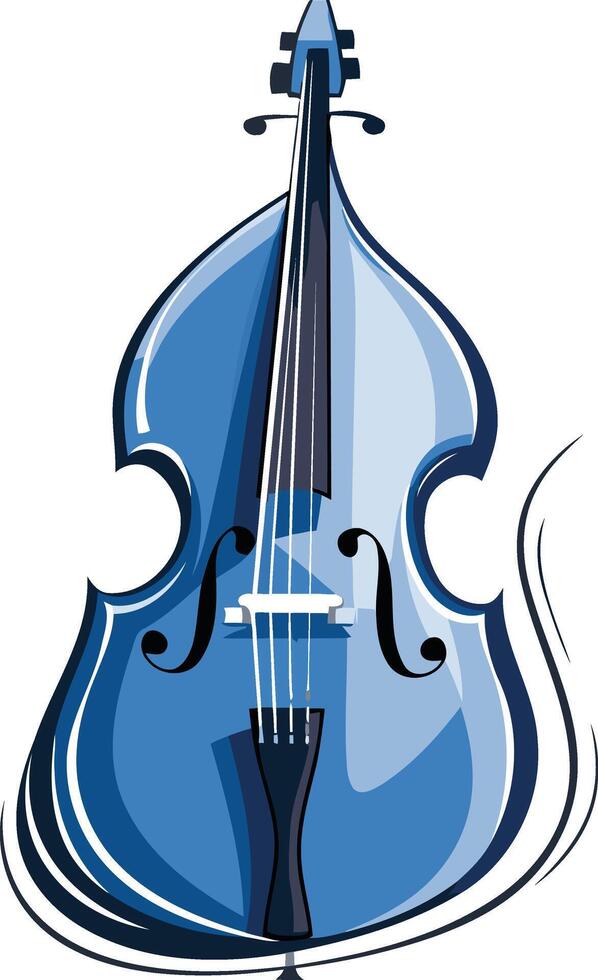 Blue Double Bass Illustration vector