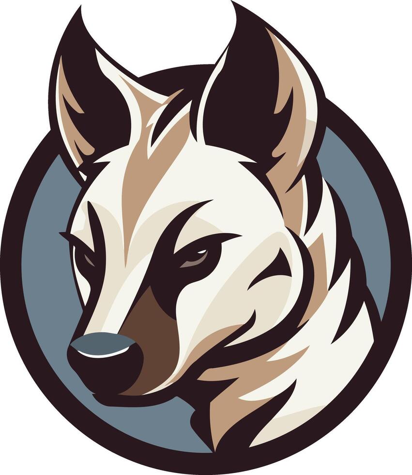 Striped Hyena Head Mascot Illustration vector
