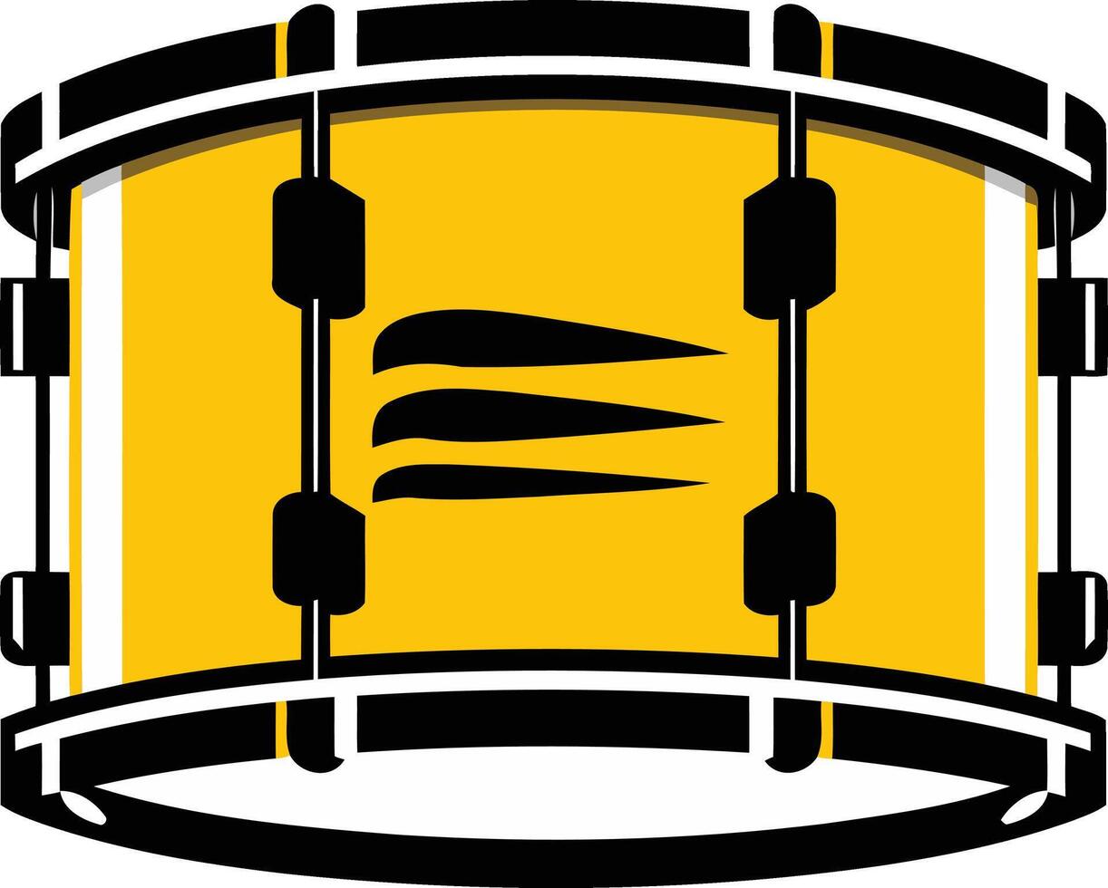 Yellow Snare Drum with Black Stripes vector
