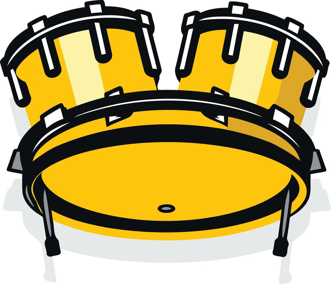 Yellow Drum Set A Musical Icon vector
