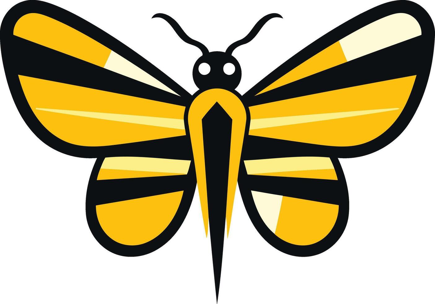 Stylized Yellow and Black Butterfly vector
