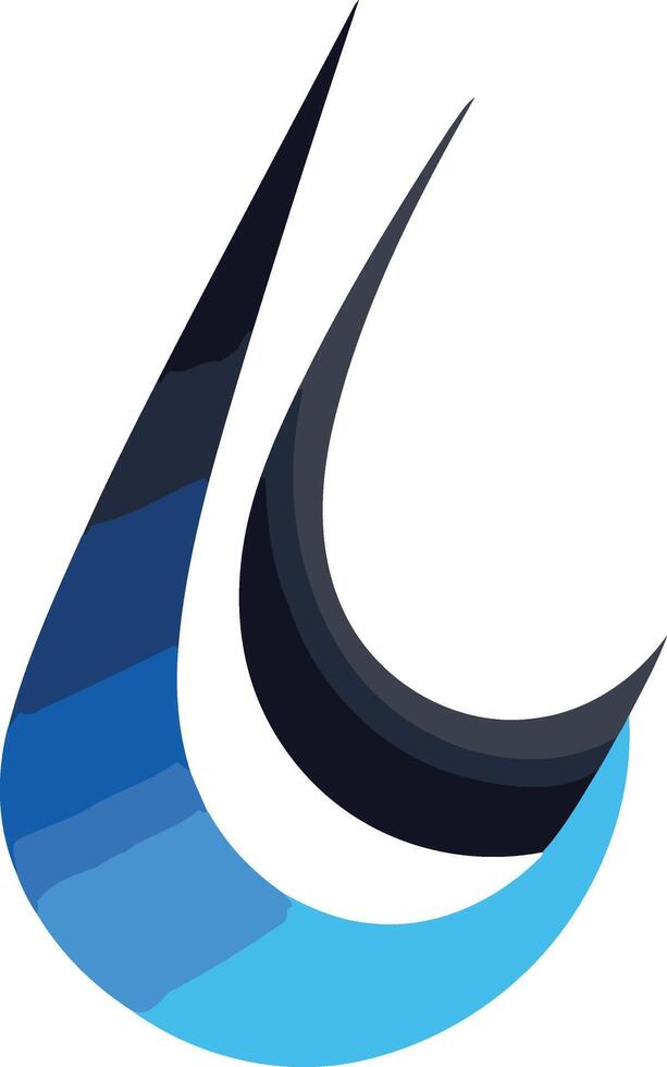Abstract Blue and Black Curved Shapes vector