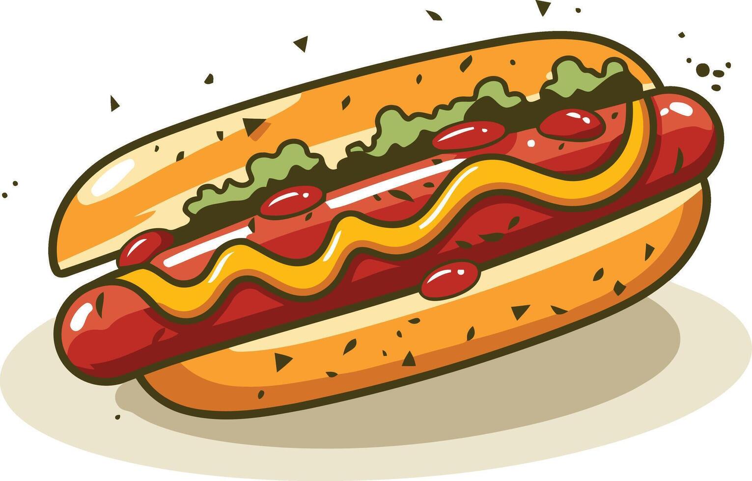 Cartoon Illustration of a Delicious Hot Dog vector