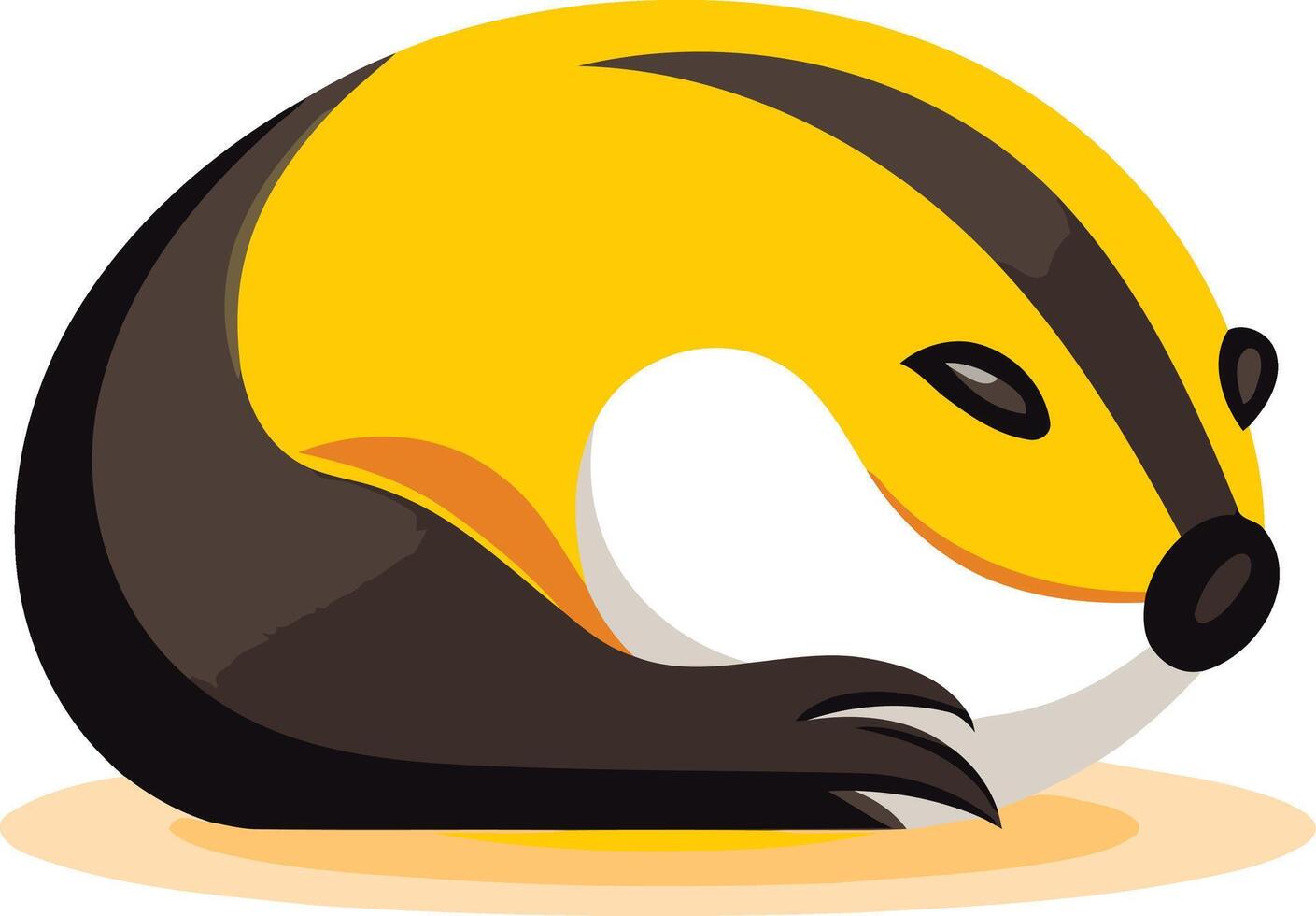 Sleeping Yellow Badger Illustration vector