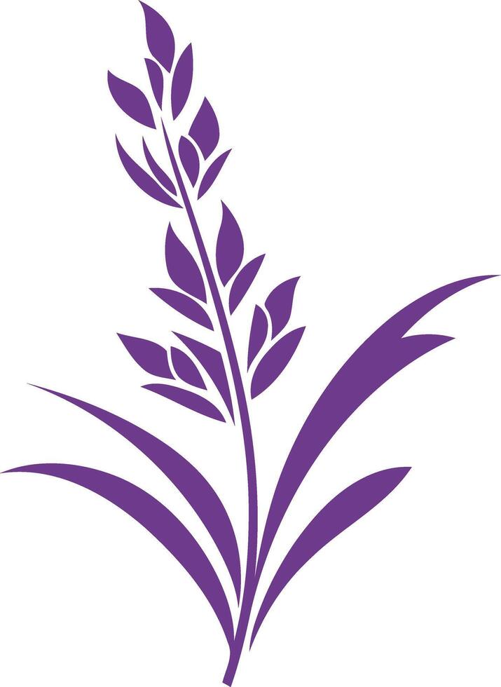 Purple Floral Illustration on White Background vector