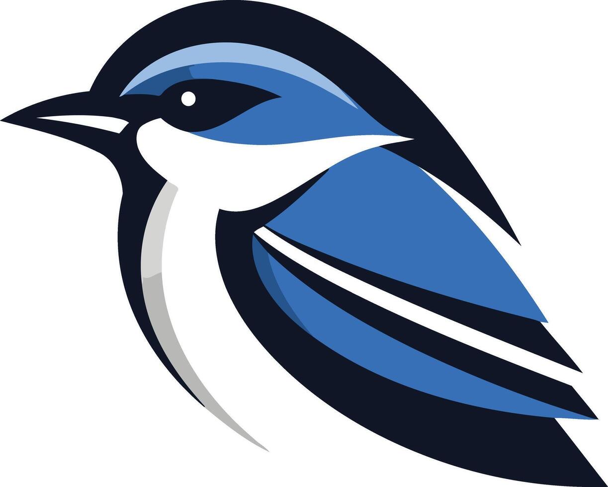 Blue Bird Illustration on a White Background vector