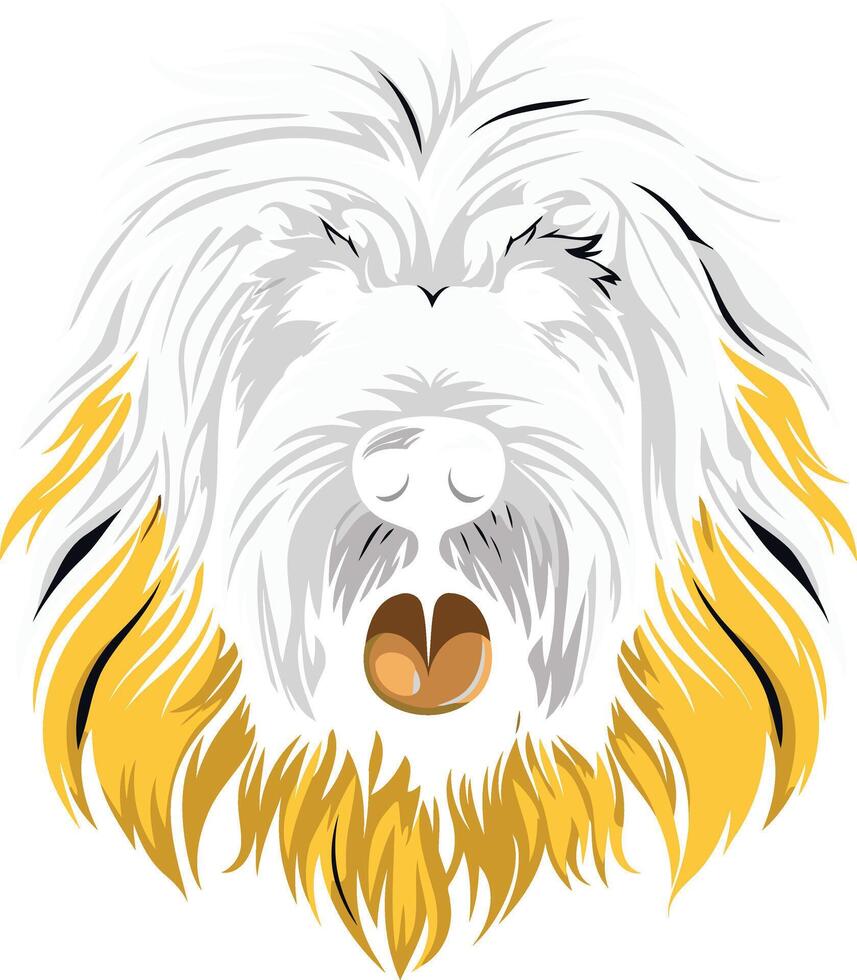 Dog Portrait with Yellow Fur vector