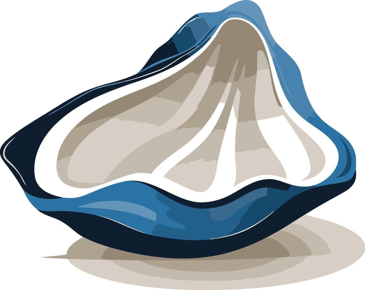 Blue and Beige Seashell vector