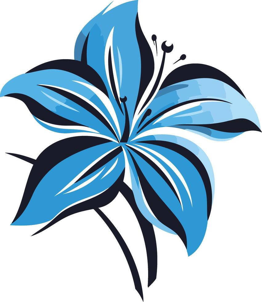 Blue Lily with White Accent vector