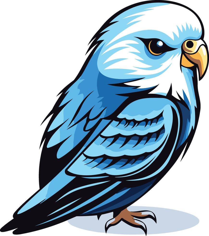 Blue Budgie Bird Illustration vector