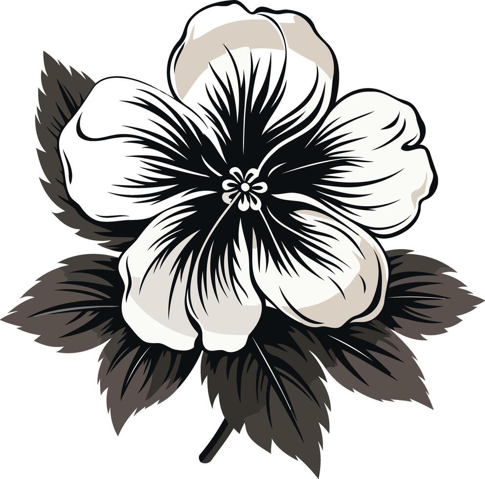 Elegant Black and White Flower Blossom vector