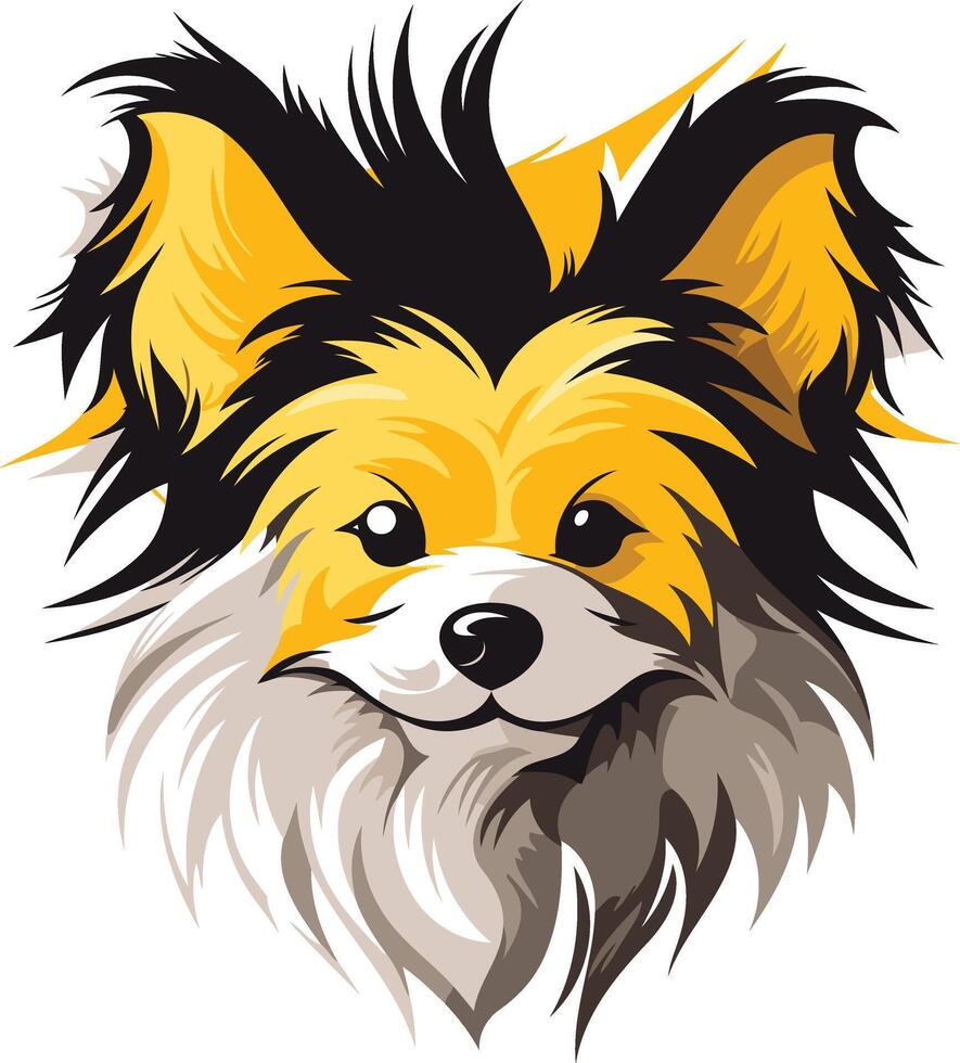 Cute Illustration of a Papillon Dog vector