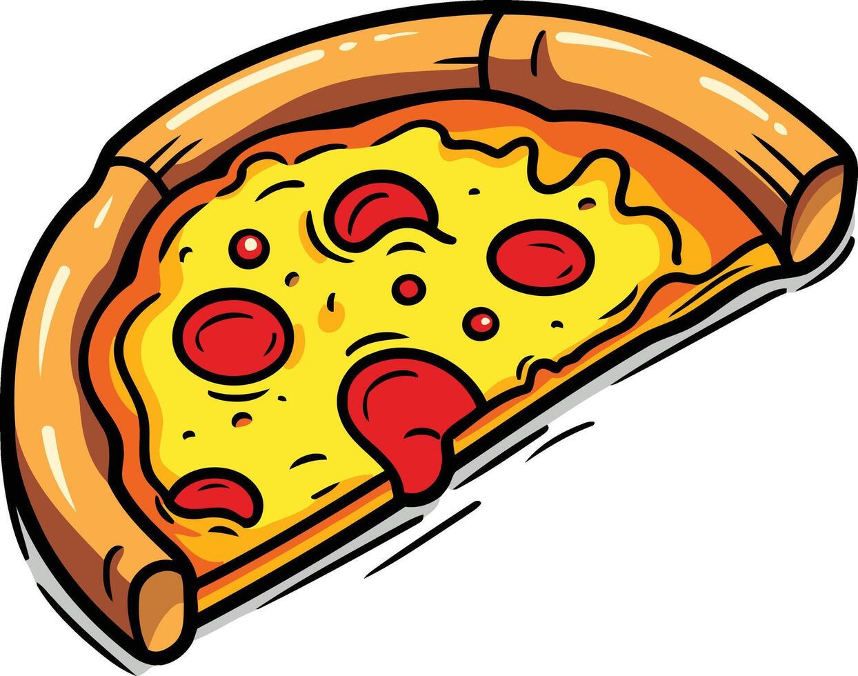 Cartoon Illustration of a Delicious Pizza Slice vector