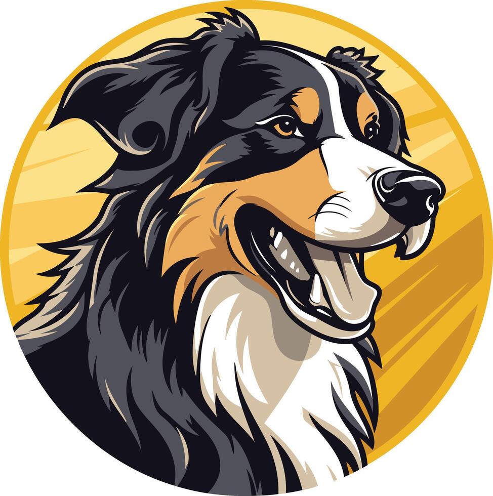 Australian Shepherd Portrait with a Smile vector