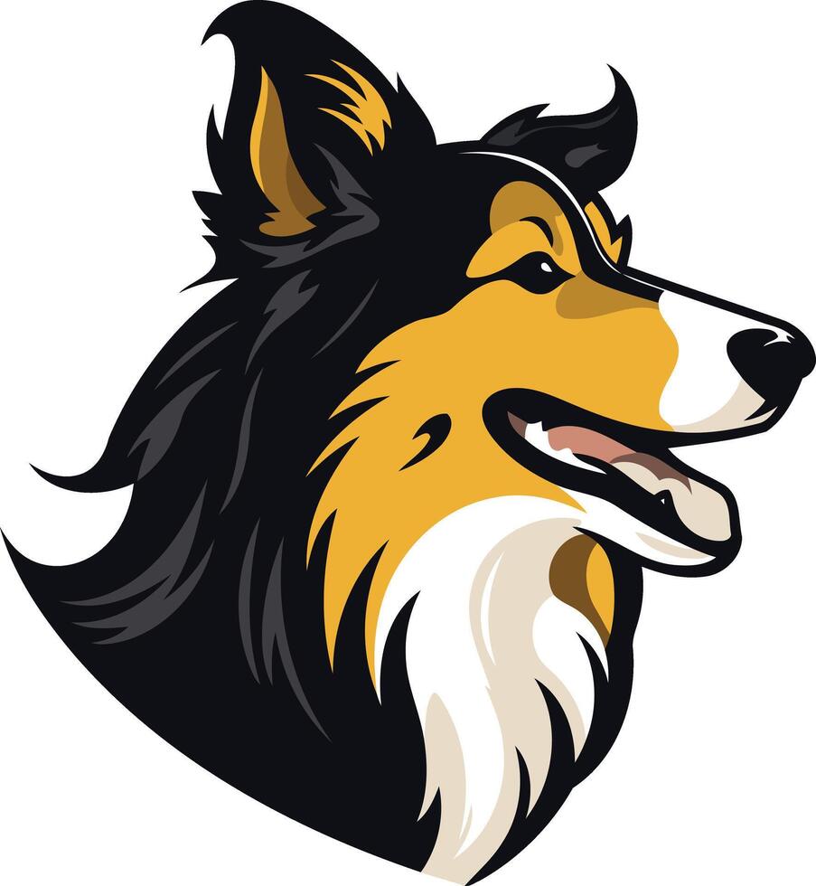 Charming Collie Portrait vector