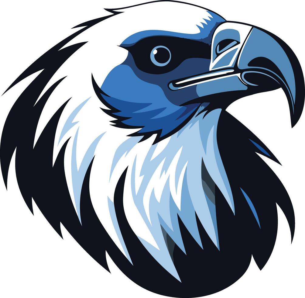 Blue and White Eagle Head Illustration vector