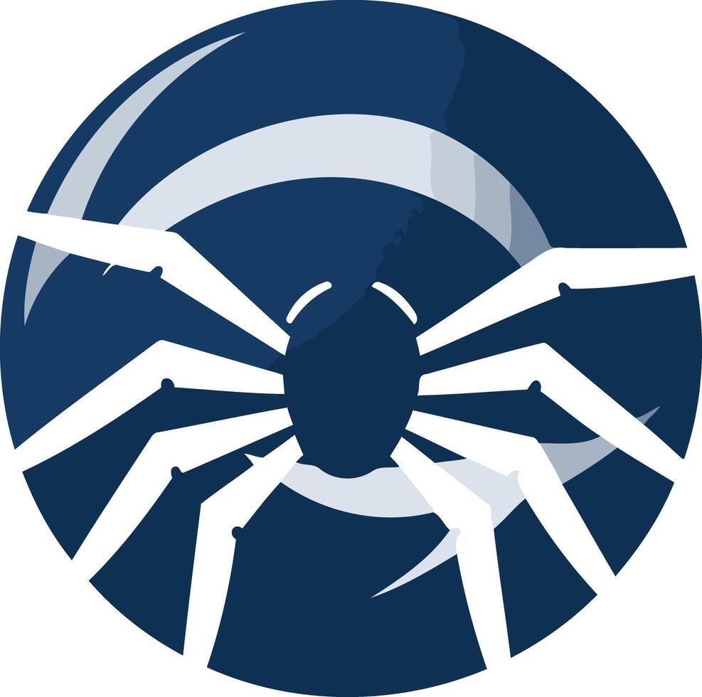 Spider in a Blue Circle vector