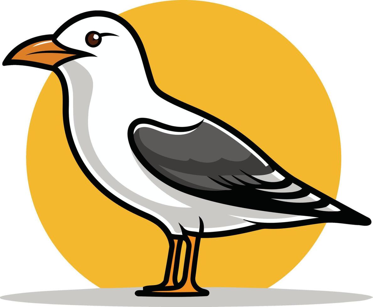 Seagull Cartoon Illustration vector