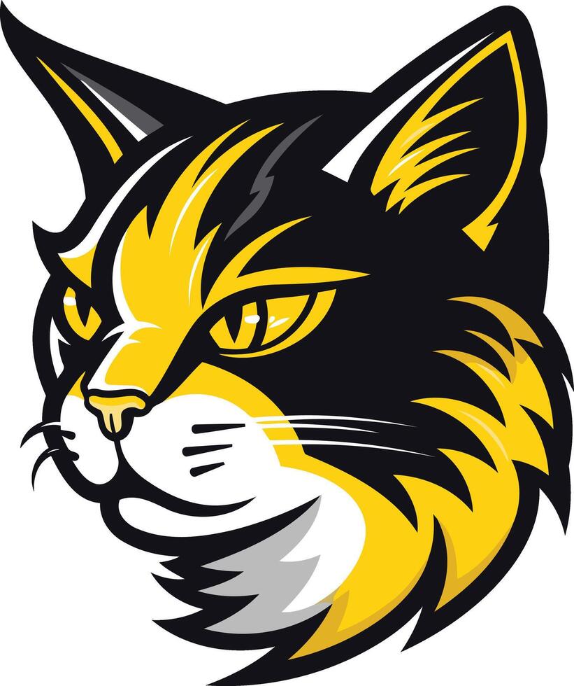 Calico Cat Mascot Head vector