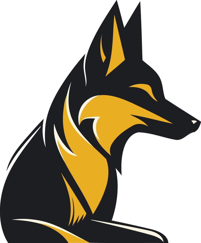 Stylized Sitting Fox Illustration vector