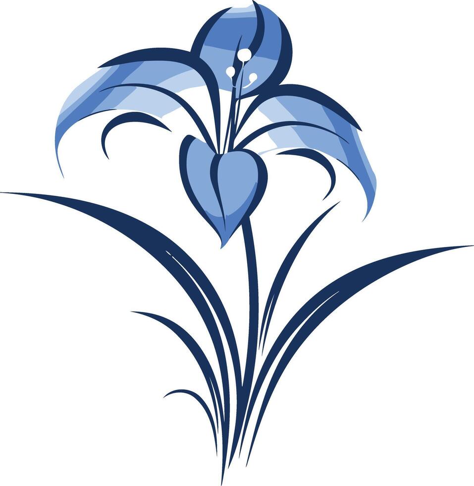 Blue Flower Illustration vector