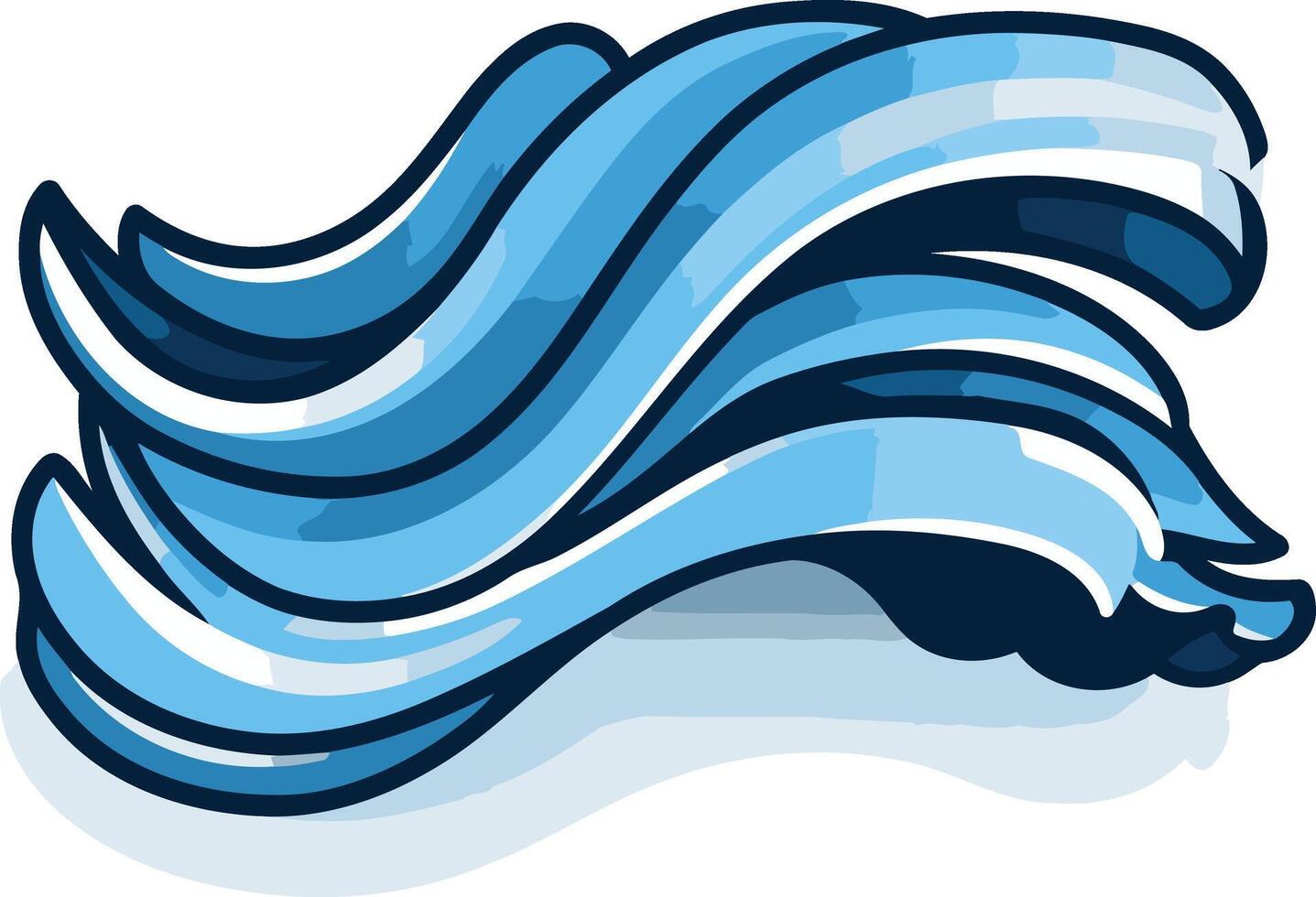 Cartoon Illustration of Blue Waves vector