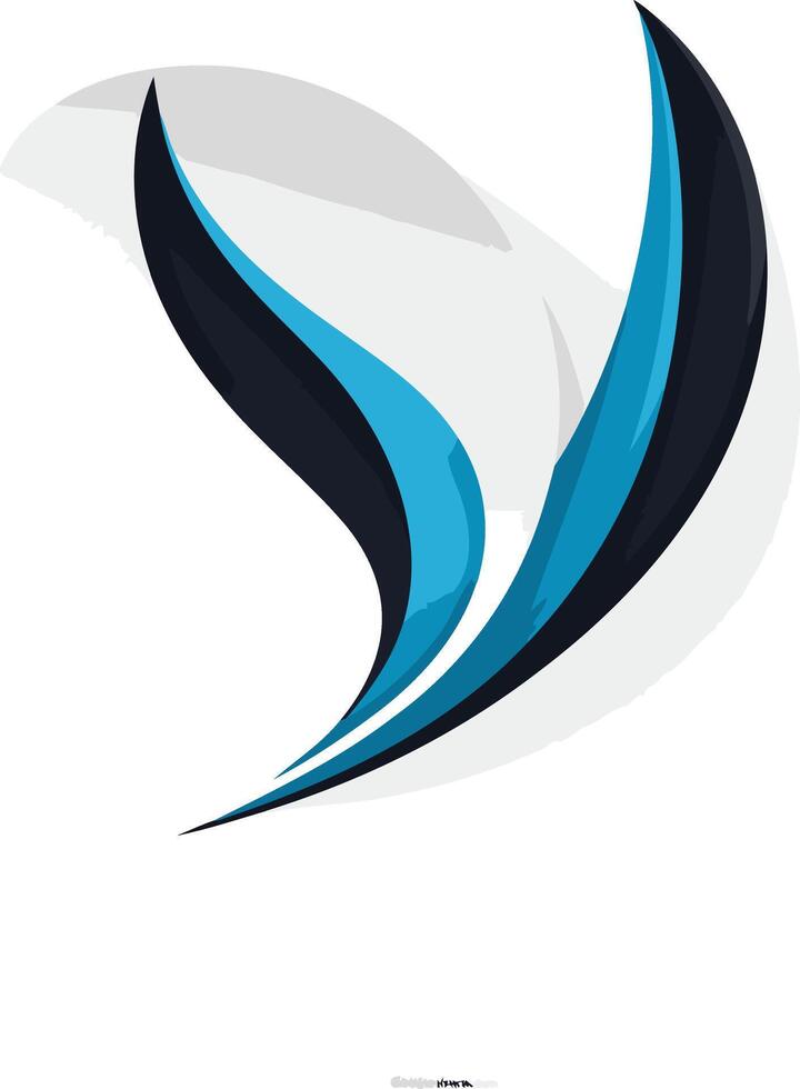 Abstract Design with Blue and Black Curves vector