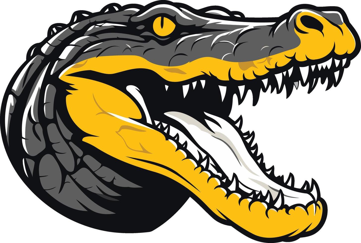 Aggressive Alligator Head Illustration vector