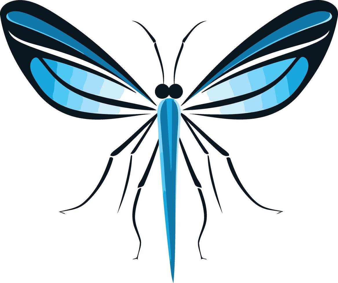 Blue Mosquito Illustration vector