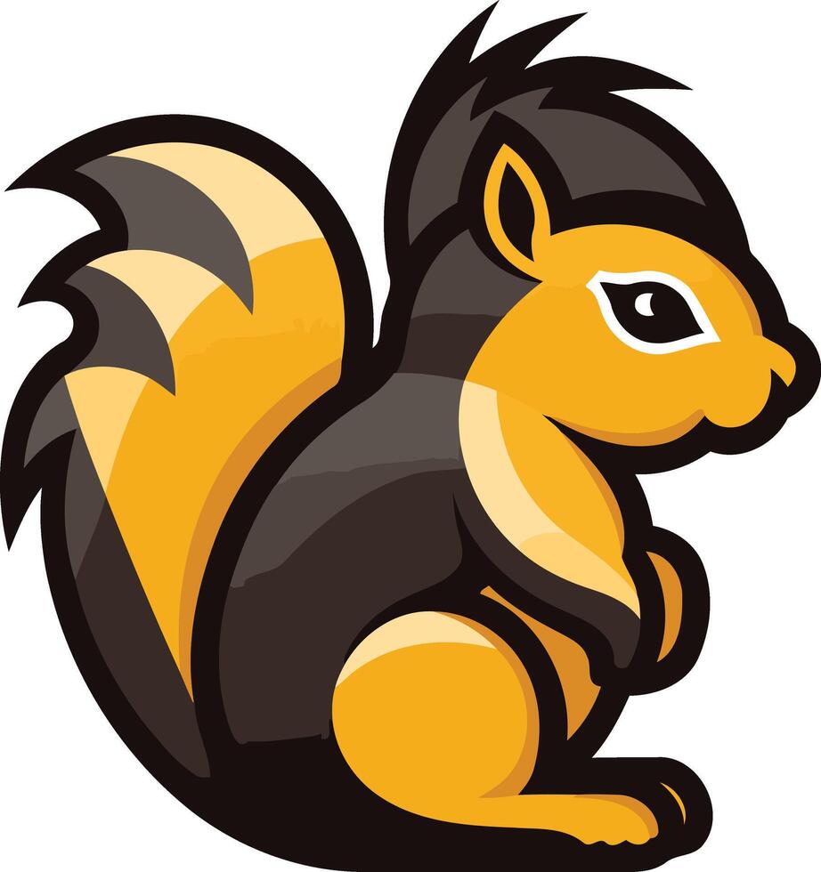 Cartoon Squirrel with Yellow and Black Fur vector