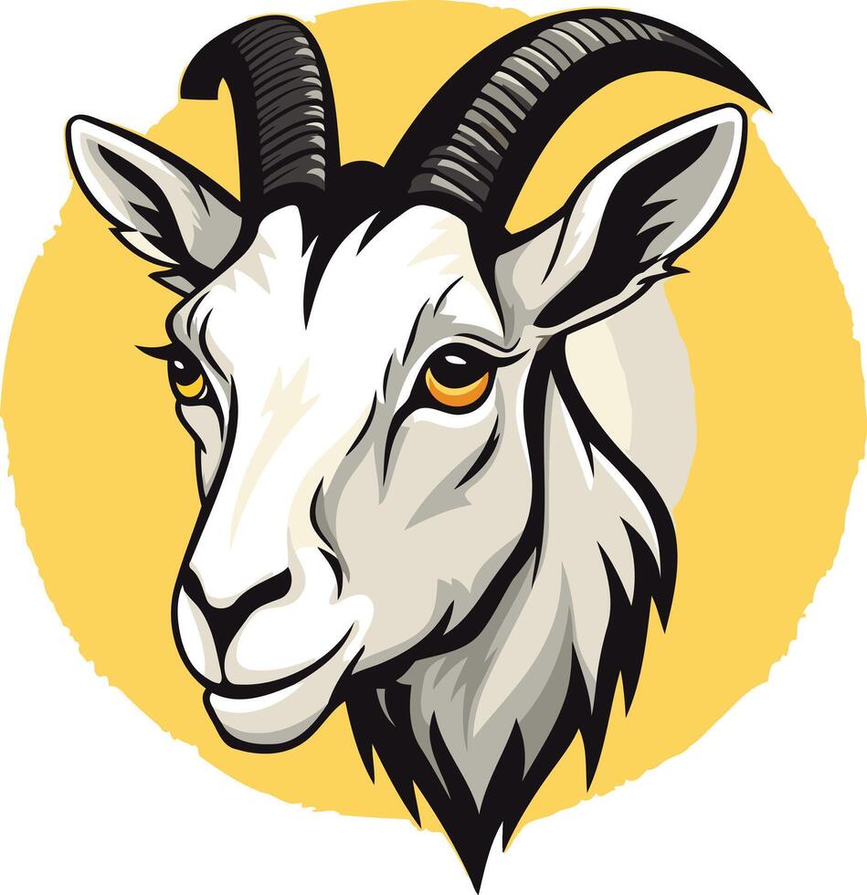 Portrait of a Goat with Yellow Eyes vector