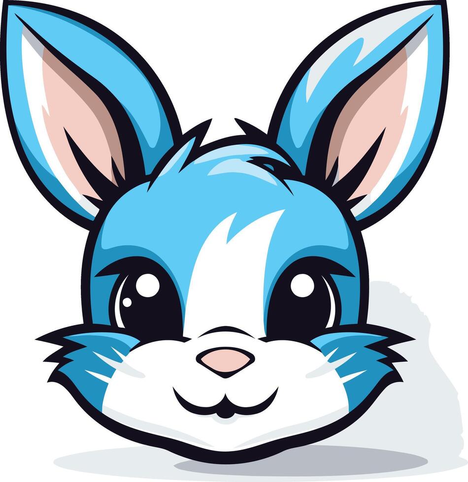 Cute Blue Bunny with Big Eyes vector
