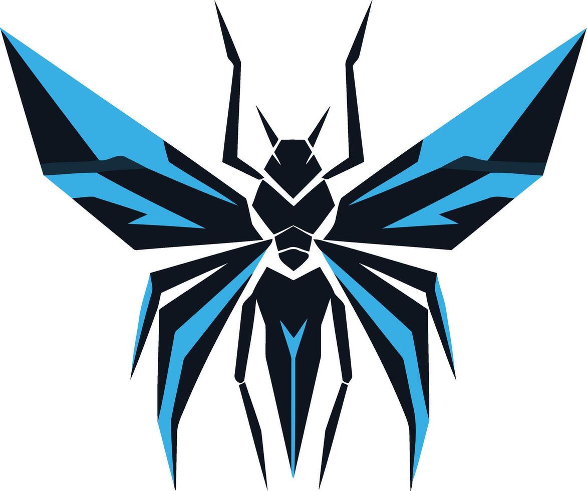 Abstract Blue and Black Butterfly Illustration vector