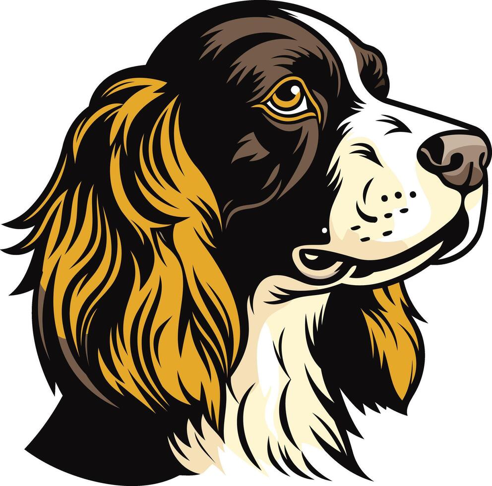 A Striking Portrait of a Spaniel Dog vector
