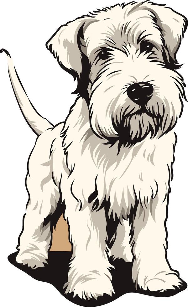 Illustration of a White Dog Standing vector