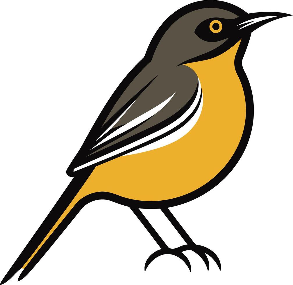 Illustration of a Yellow-Rumped Warbler vector