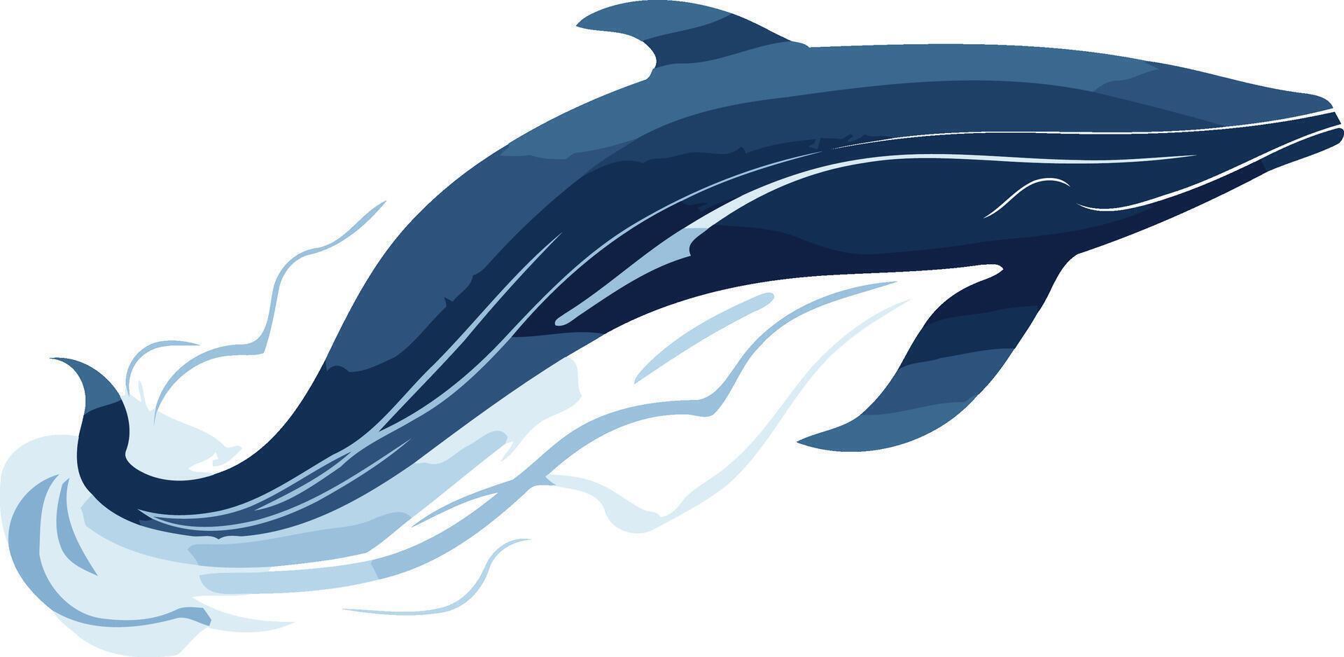 Blue Whale Leaping Through Waves vector