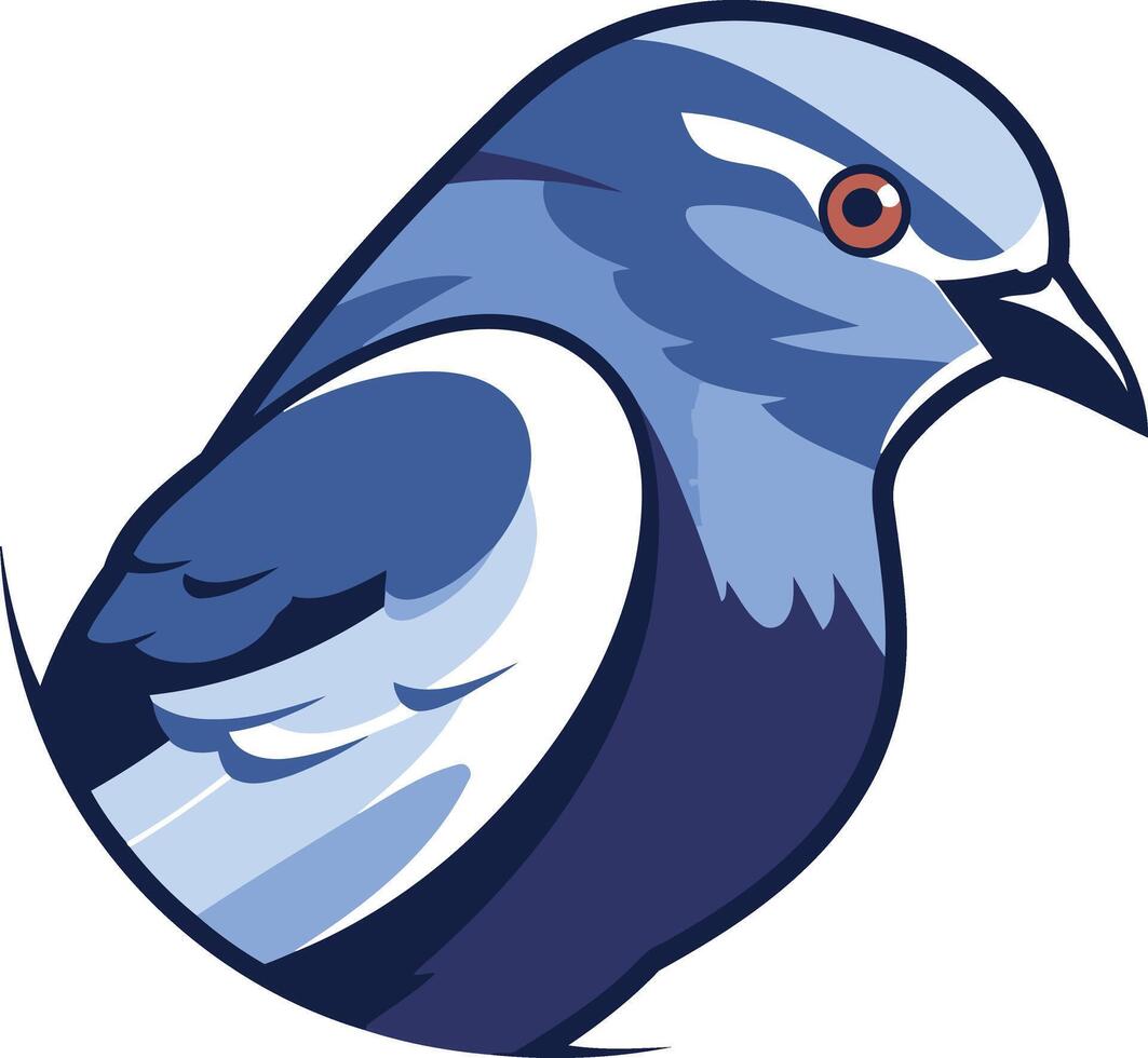 Blue Bird Illustration with Detailed Features vector