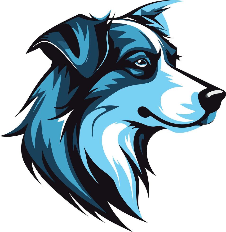 Blue Border Collie Portrait vector
