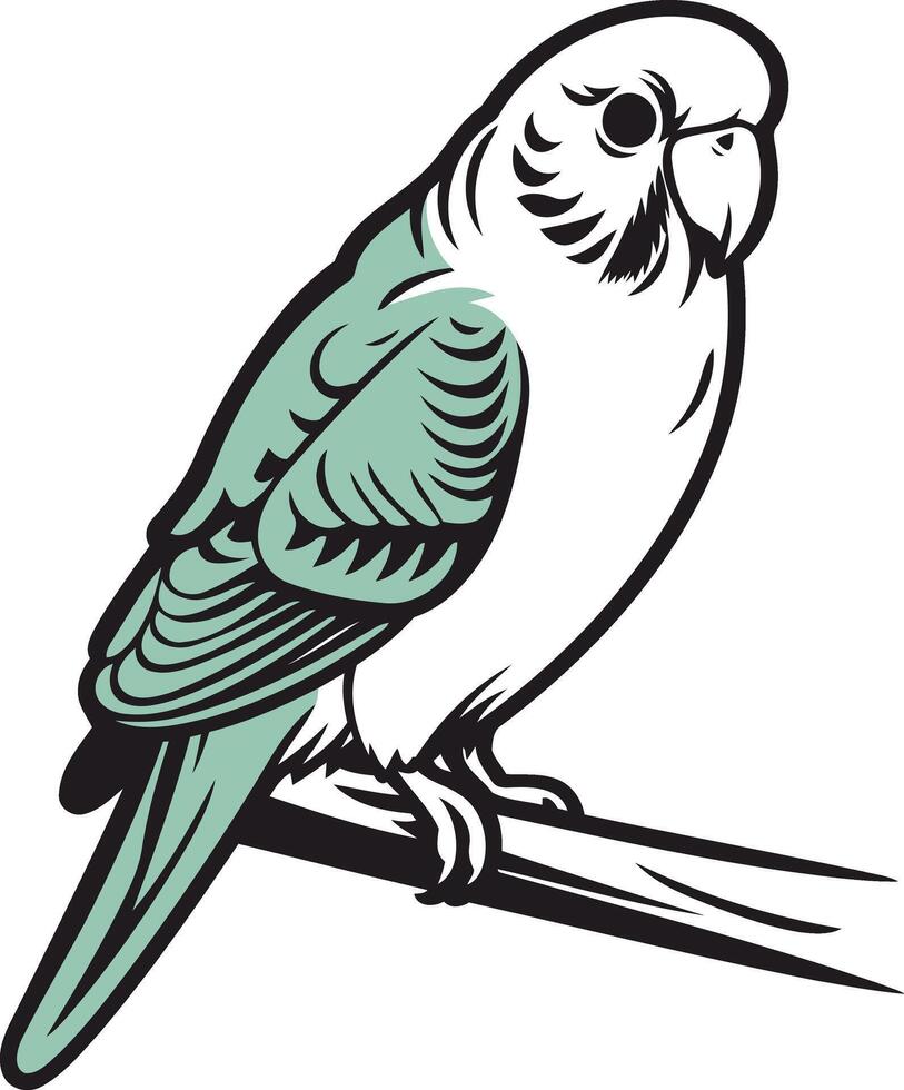 Parakeet on a Branch vector