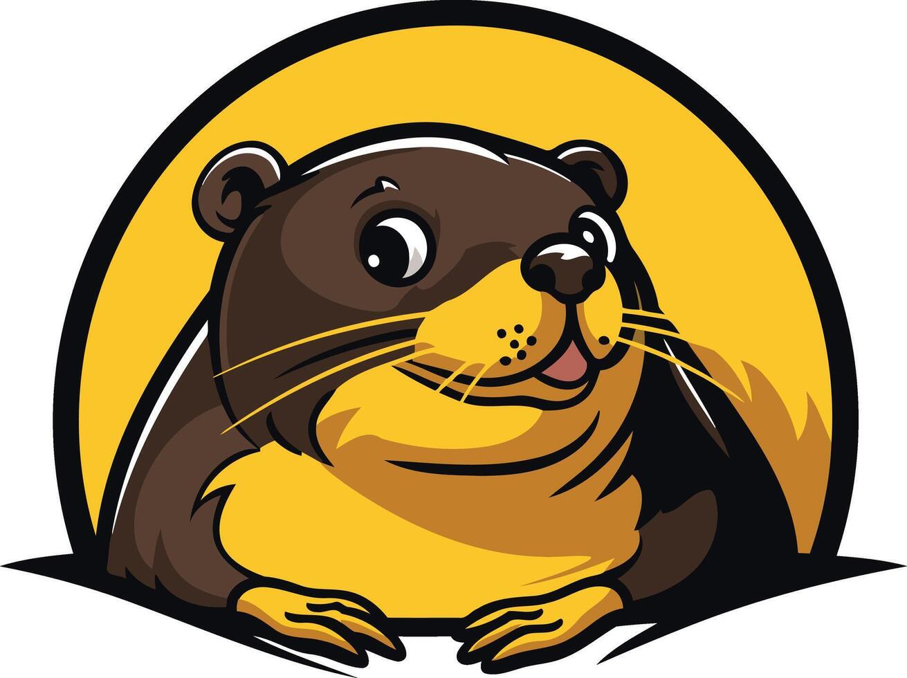 Smiling Otter Mascot Logo vector