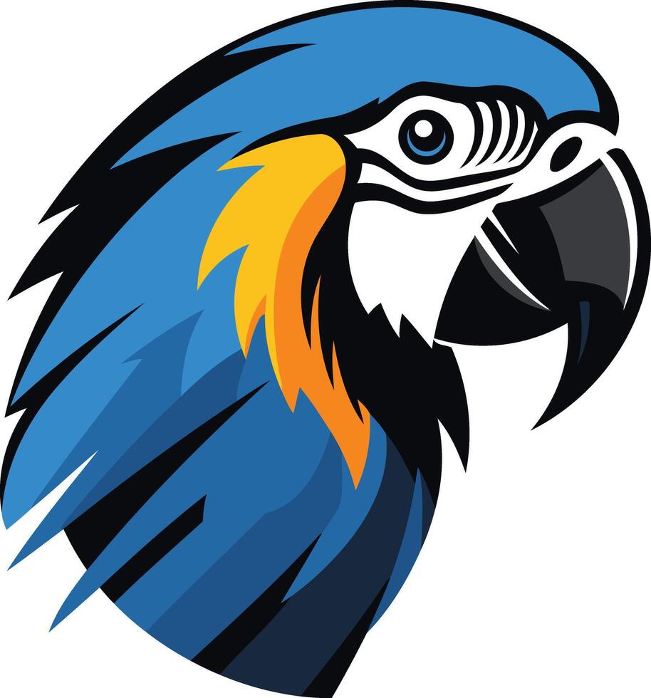 Blue and Yellow Macaw Head vector