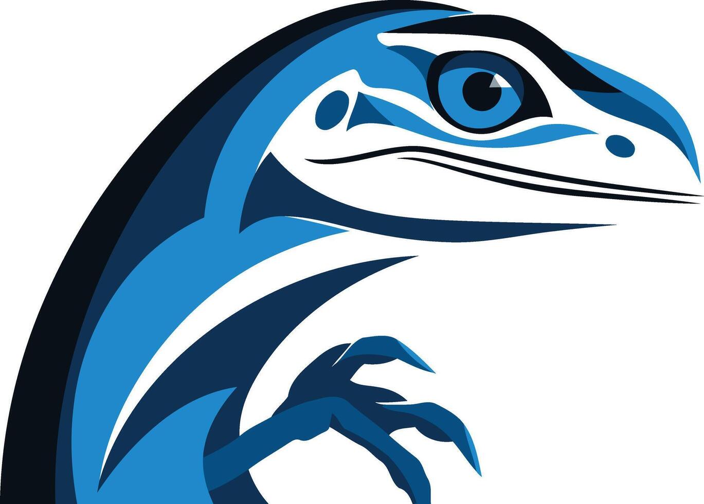Stylized Blue Lizard with Sharp Claws vector
