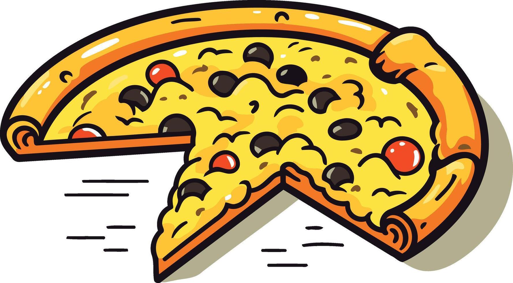 Pizza with a Missing Slice Illustration vector