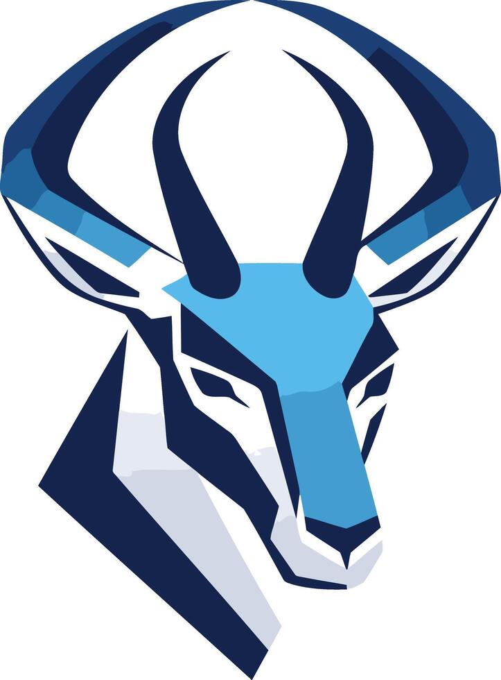 Abstract Blue Antelope Head vector