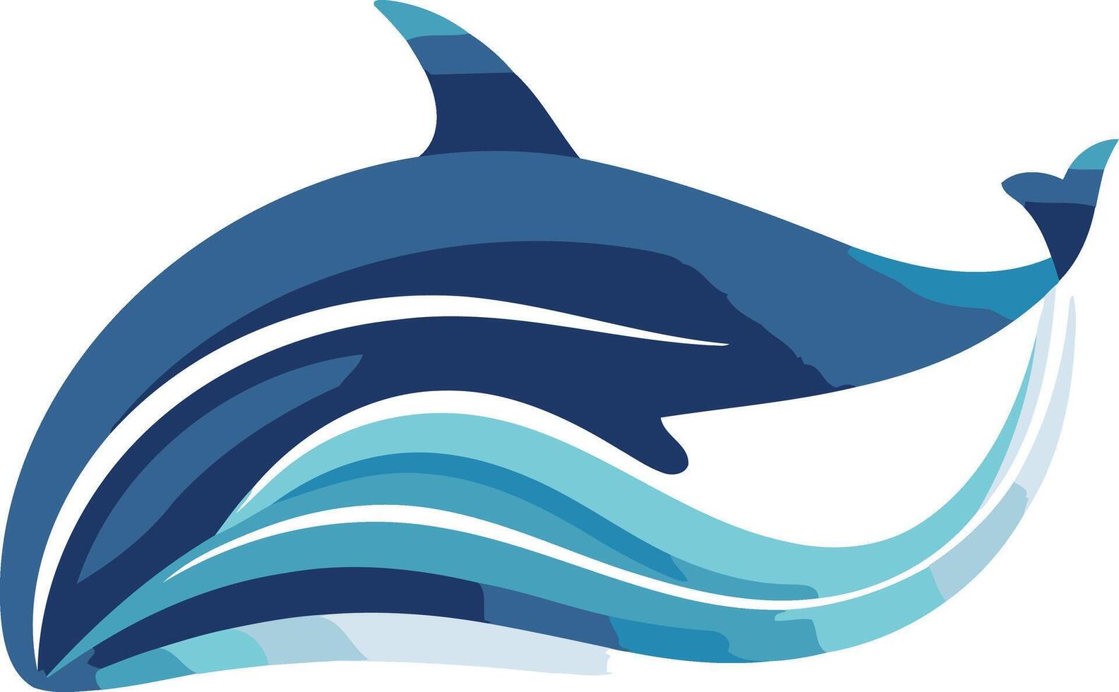 Abstract Dolphin Leaping Through Waves vector