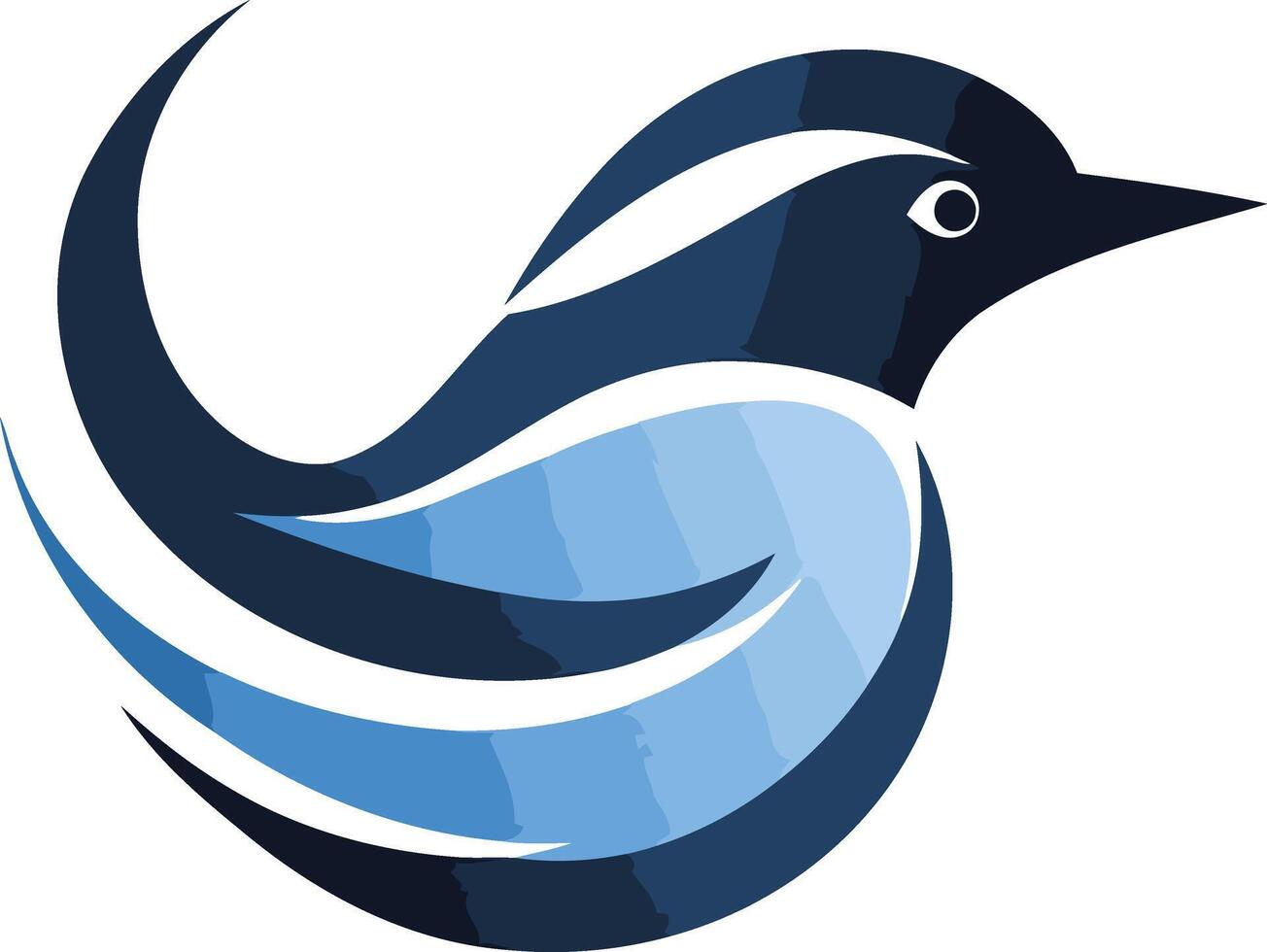 Stylized Blue Bird Logo Design vector